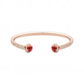 伯爵/Piaget 红玉髓玫瑰金钻石开放式手镯-珠宝 G36PE200