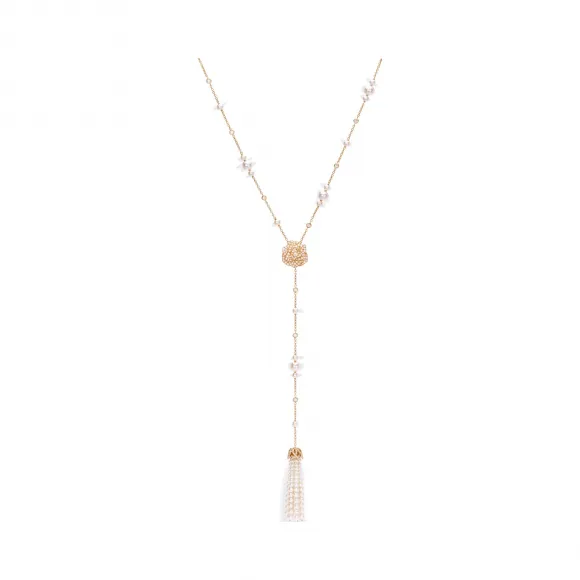 伯爵/Piaget 珍珠玫瑰金钻石项链-珠宝 G37U9800