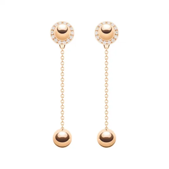 伯爵/Piaget 玫瑰金钻石耳环 - 高级珠宝 G38PV800