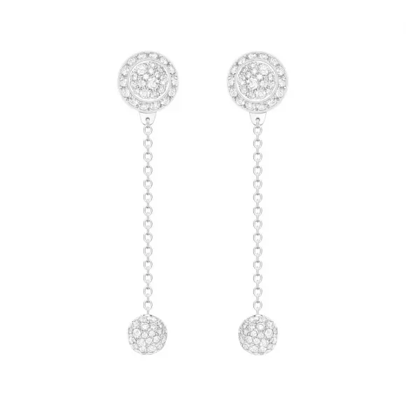 伯爵/Piaget 白金钻石耳环 - 高级珠宝 G38PV900