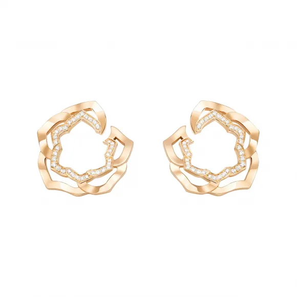伯爵/Piaget 玫瑰金钻石耳环 - 高级珠宝 G38U0080
