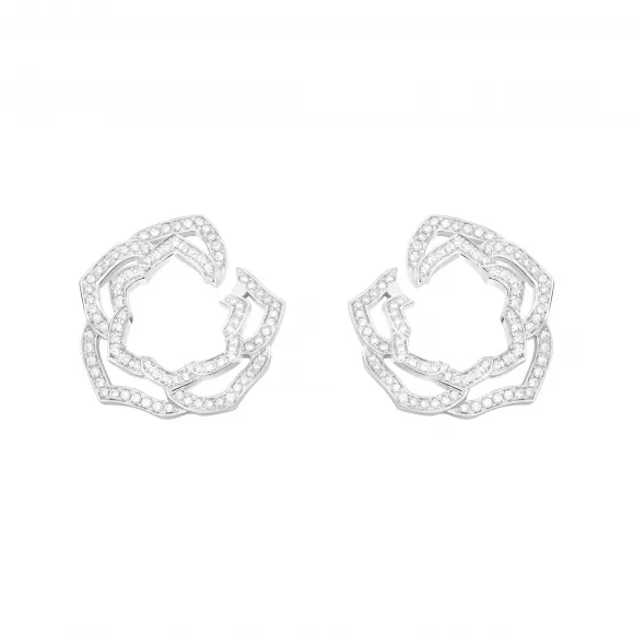 伯爵/Piaget 白金钻石耳环 - 高级珠宝 G38U0081