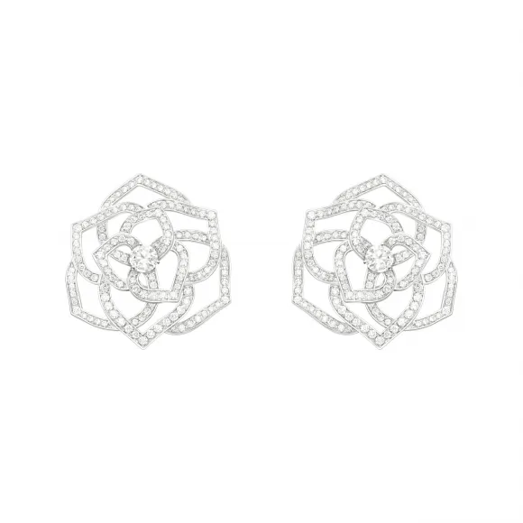 伯爵/Piaget 白金钻石耳环 - 高级珠宝 G38U0082
