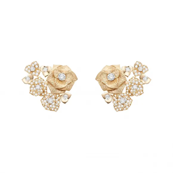 伯爵/Piaget 玫瑰金钻石耳环 - 高级珠宝（G38U0085）