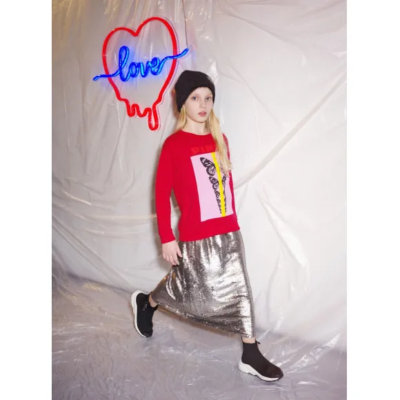 品高/Pinko 金色 CANCELLIERE全摆裙 1A11GQY5TFH81