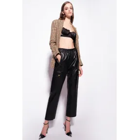 品蔻/Pinko 皮革效果工装裤 1G18DLY6W7Z99