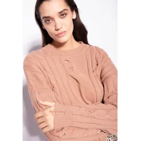 品蔻/Pinko 仿旧效果绞花纹套衫 1G18K3A05ZC40