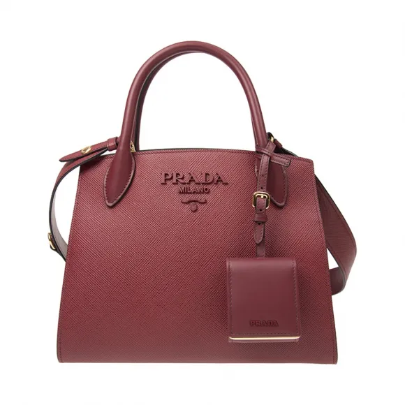普拉达/Prada  红色 牛皮 手提包 1BA156-2ERX-F0383