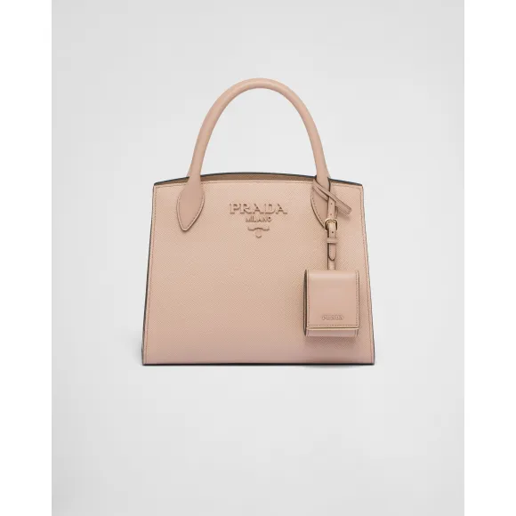 普拉达/Prada Prada Monochrome 小号Saffiano 皮革手袋 1BA156-2ERX-F0YFK