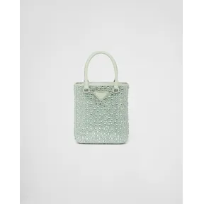 普拉达/Prada 仿水晶装饰小号缎面托特包 1BA331-2AWL-F0934