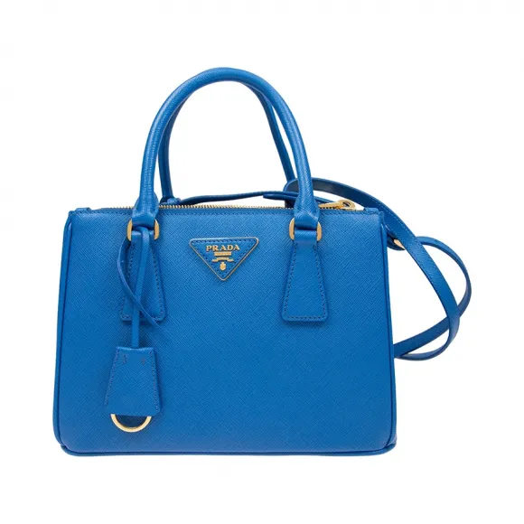 普拉达/Prada  蓝色 牛皮 手提包 1BA896-NZV-F0NOF