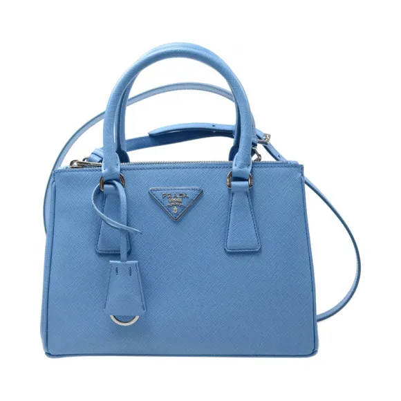 普拉达/Prada  蓝色 牛皮 手提包 1BA896-NZV-F0PN2
