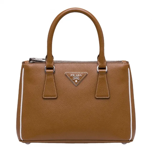 普拉达/Prada 肉桂色/粉笔白  手袋 1BA896 NZV F0EO4