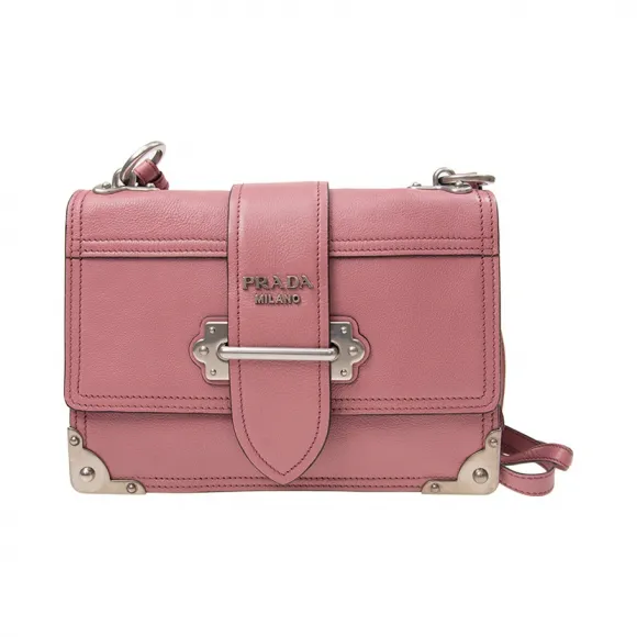 普拉达/Prada  粉红色 牛皮 斜挎包 1BD094-PEO-F0WC8