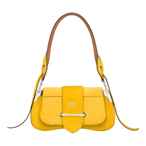 普拉达/Prada 日光黄色/干邑色  皮包 1BD168 2CD2 F0XUU