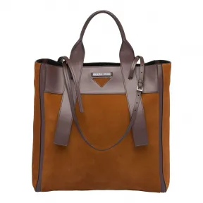 普拉达/Prada 紫檀木色和鳄鱼色  手提袋 1BG230 2CD3 F0YEZ