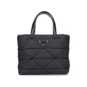 普拉达/Prada 黑色 压纹三角贴片露跟坡跟 1I885MFA065055-F0002