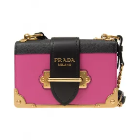 普拉达/Prada  桃红色 牛皮 斜挎包 1BH018-2BB0-F0AJ6