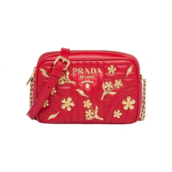 普拉达/Prada 绗缝皮革单肩包 1BH084 2D91 F068Z