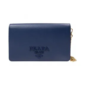 普拉达/Prada  蓝色 牛皮 斜挎包 1BP012-NZV-F0016