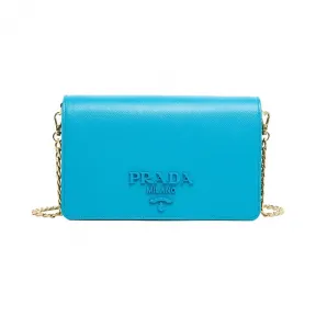 普拉达/Prada 女士 蓝色 牛皮 斜挎包 1BP012-NZV-F0136