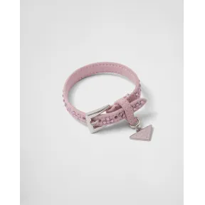 普拉达/Prada 仿水晶装饰麂皮手环 1IB412-2AWL-F0E18