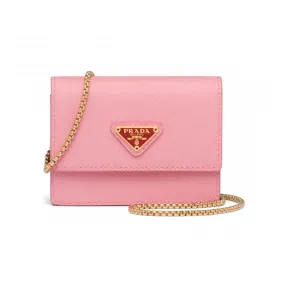 普拉达/Prada 链条式Saffiano 皮革卡片夹 1MR075-QHH-F0MY4