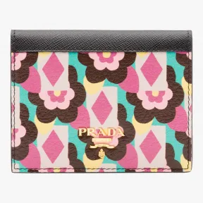 普拉达/Prada 海棠粉+黑色  钱夹 1MV204 2BG2 F014F