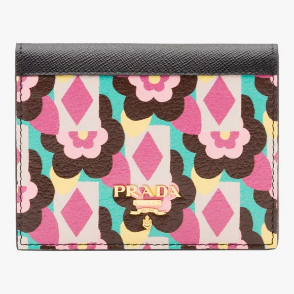 普拉达/Prada 海棠粉+黑色  钱夹 1MV204 2BG2 F014F