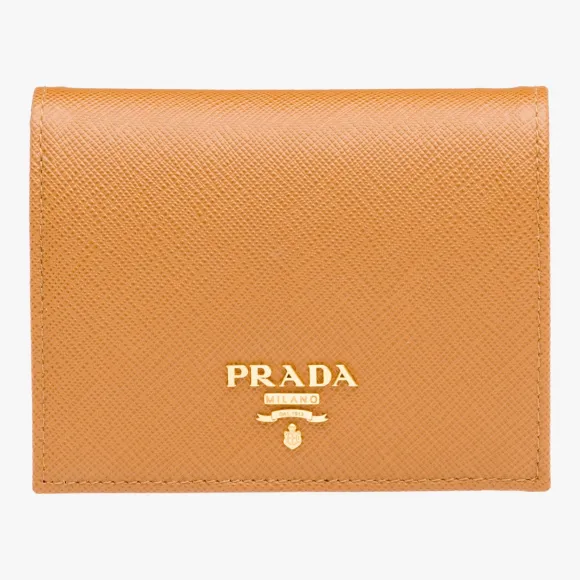 普拉达/Prada 焦糖色+亮黄色  钱夹 1MV204 ZLP F0JGS