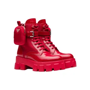 普拉达/Prada Monolith 皮革和尼龙中筒靴 1T255M-3LJS-F0D56-F-B055