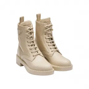 普拉达/Prada 亮面皮革和Re-Nylon 再生尼龙中筒靴 1T782M-3LF7-F0F24-F-B050