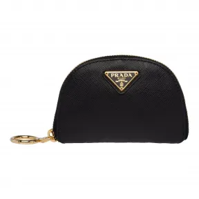 普拉达/Prada 黑色+粉嫩蓝 女士 钥匙包 1TT077 2EBA F004Q