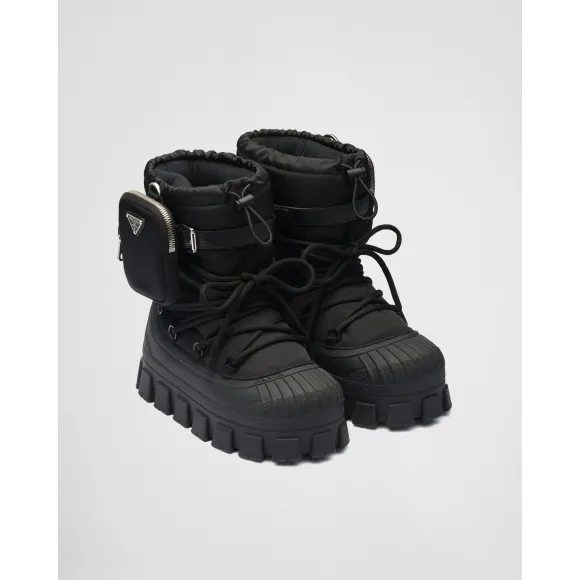 普拉达/Prada 尼龙华达呢雪地派对靴 1U005N-3LFV-F0002