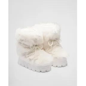 普拉达/Prada 羊皮毛雪地派对靴 1U030N-QMB-F0009