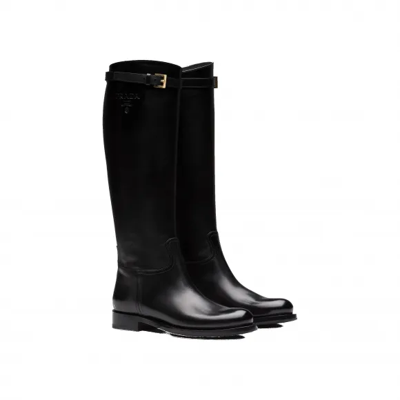 普拉达/Prada 皮革长筒靴 1W175M-34A-F0002