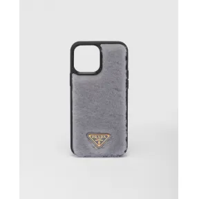 普拉达/Prada iPhone 13 Pro Max 羊皮毛手机套 1ZH150-2EC9-F0591