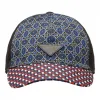 普拉达/Prada 蓝色钻石花纹  棒球帽 2HC274 2BUM F0HHZ