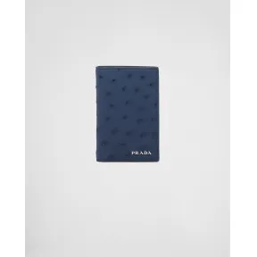 普拉达/Prada 鸵鸟皮卡片夹 2MC101-130-F0016
