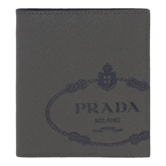 普拉达/Prada 煤灰色+波罗的海蓝  钱夹 2MO004 2MB8 F0JQR