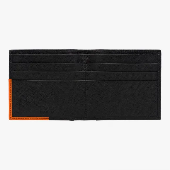 普拉达/Prada 黑色+木瓜色  钱夹 2MO912 QME F0U37