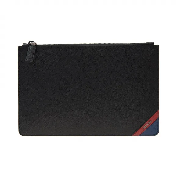 普拉达/Prada  黑色 牛皮 手拿包 2NG005-2EGO-F0UDN