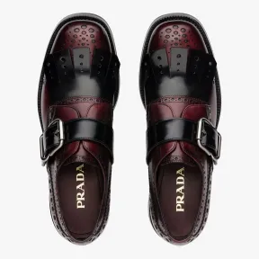 普拉达/Prada 马臀皮色+黑色  皮鞋 2OG057 3H9E F0B15