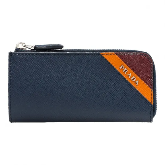 普拉达/Prada 波罗的海蓝+木瓜色+石榴红  钥匙包 2PP058 2EGO F0574