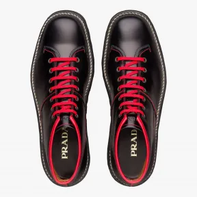普拉达/Prada 黑色+红色  短靴 2TG096 B4L F0N98