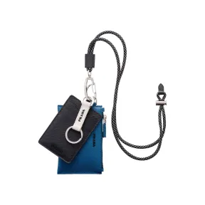 普拉达/Prada Saffiano 皮革挂绳式钥匙包和证章夹 2TT087-053-F0I93