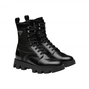 普拉达/Prada 皮革和尼龙靴 2UE006-3L09-F0002