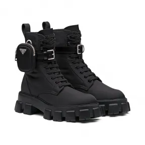 普拉达/Prada Re-Nylon再生尼龙华达呢军靴 2UE017-1YFL-F0002