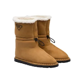 普拉达/Prada 羊皮毛中筒靴 2UE021-1A6-F0046-F-A000