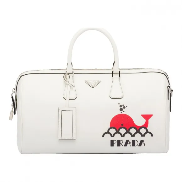 普拉达/Prada 白色/红色  旅行袋 2VC372 2BOV F0970
